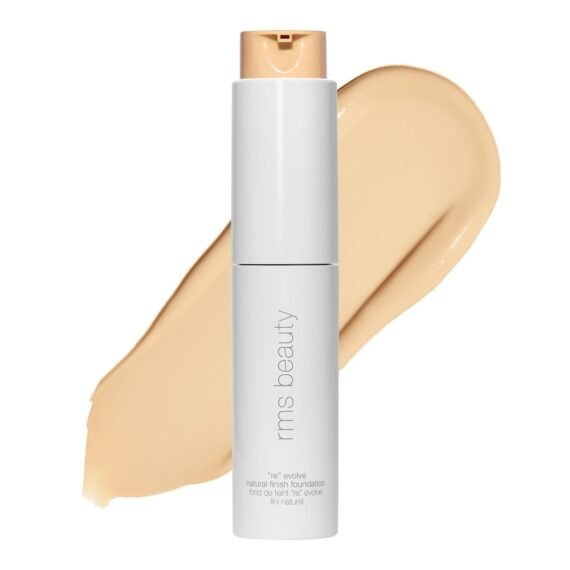 RMS Beauty ReEvolve Natural Finish Liquid Foundation â€“ Lightweight, Hydrating, Buildable Coverage for Medium Skin Tone Evenness, Nourishing & Long-Lasting, 1 fl oz