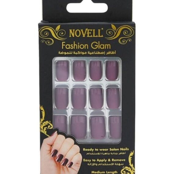 12-Piece Artificial Fashion Nail Kit Burgundy