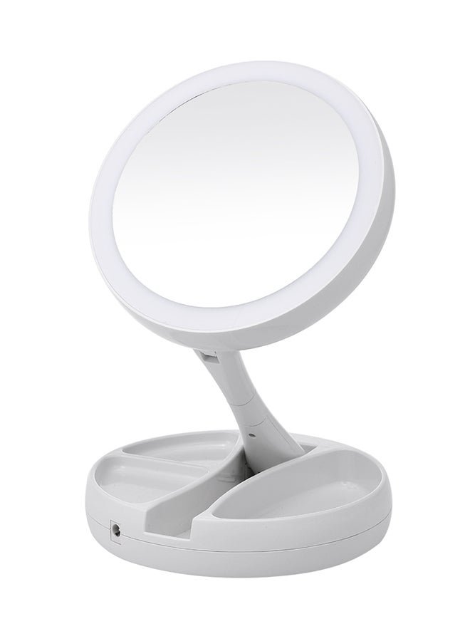 Double Sided Magnifying Vanity Mirror With Touch Control LED White