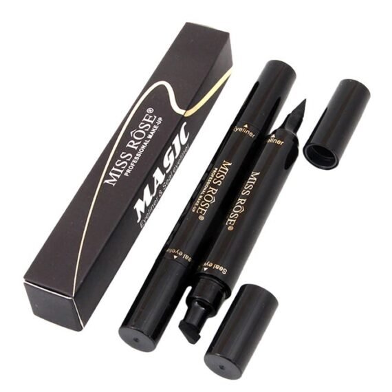 Longlasting Waterproof Quick-Dry Stamp Eyeliner Pen Black