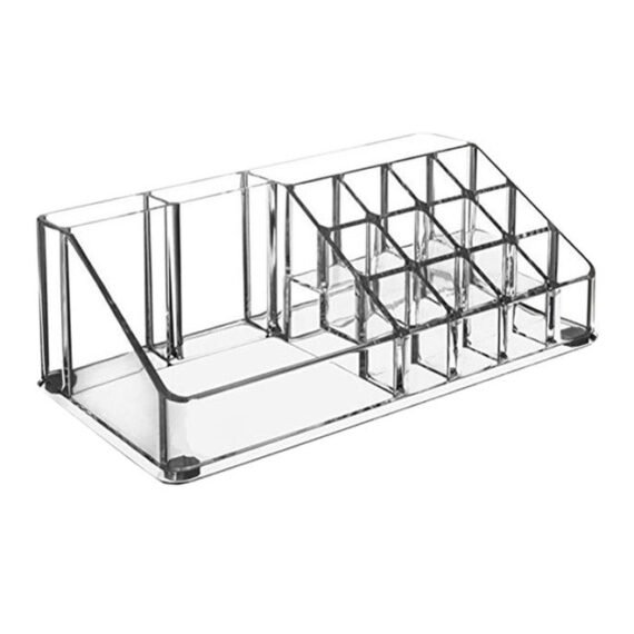Acrylic Lipstick And Makeup Brush Storage Organizer Box Clear