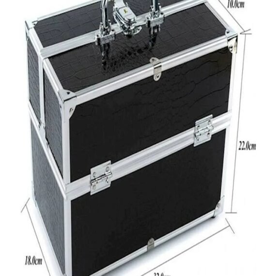 Cosmetics Organizer Storage Box Black/Silver