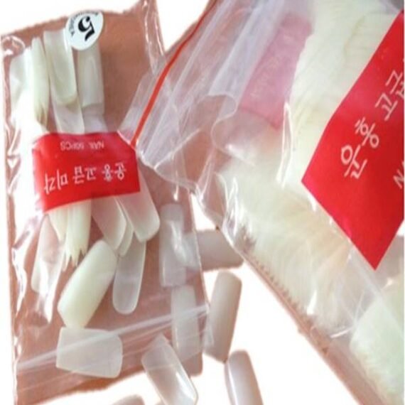 500-Piece Full Cover Manicure Fake Nail Tip Set Clear