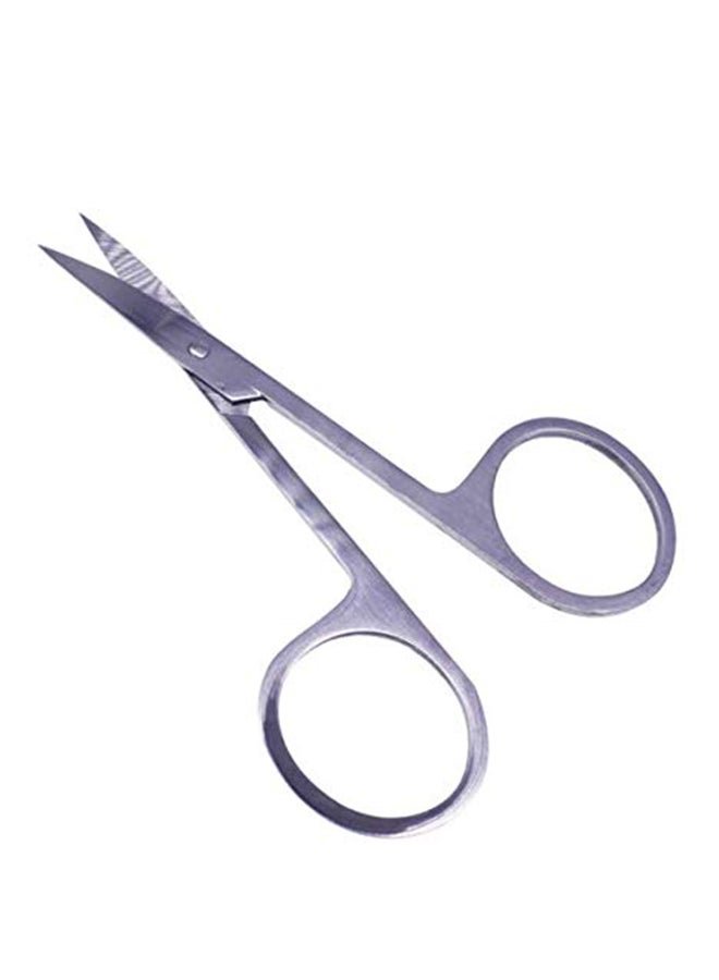 Curved And Rounded Professional Facial Hair Scissor Silver