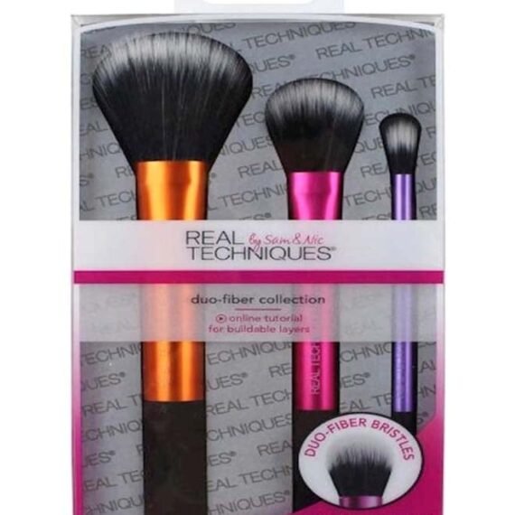 Pack Of 3 Duo-Fiber Collection Brushes Black/Orange/Pink