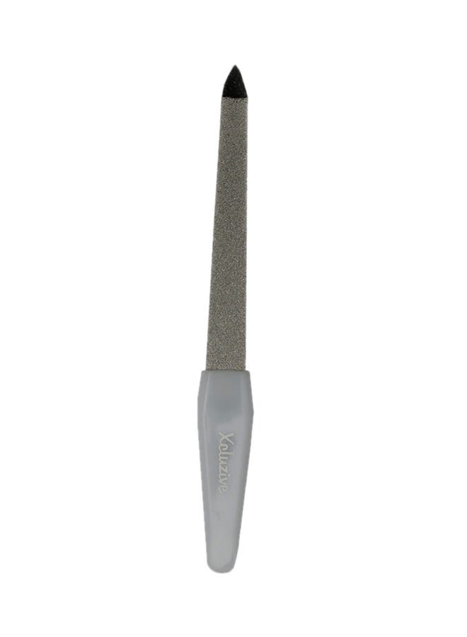 Sapphire Nail File With Plastic Handle White/Silver