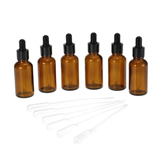 12-Piece Essential Oil Bottle With Pipette Set Brown