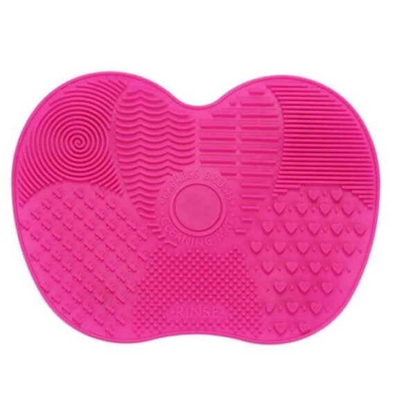 Makeup Brush Cleaning Pad With Suction Cup Pink