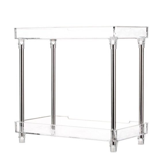 2-Tier Cosmetic Organizer Tray Storage Shelf Caddy Stand Clear
