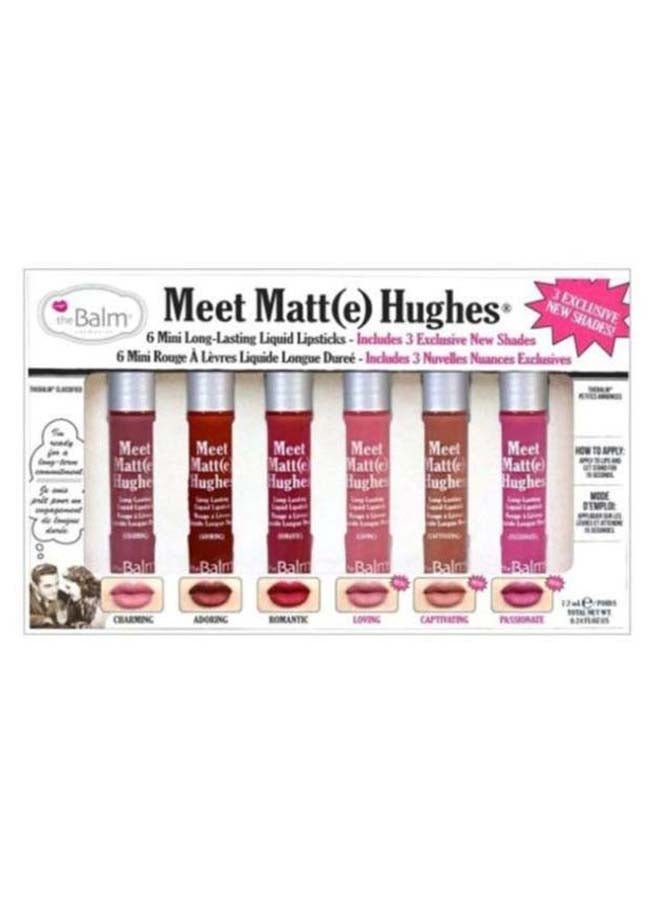 6-Piece Meet Matte Hughes Lipstick Set Multicolour