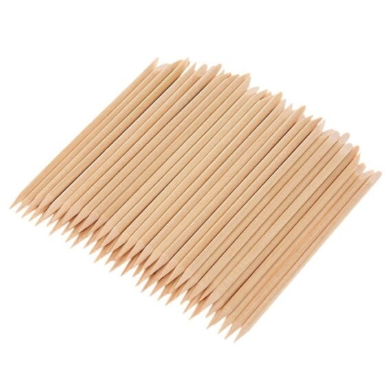 100-Piece Dual End Cuticle Remover Pusher Stick Set Brown