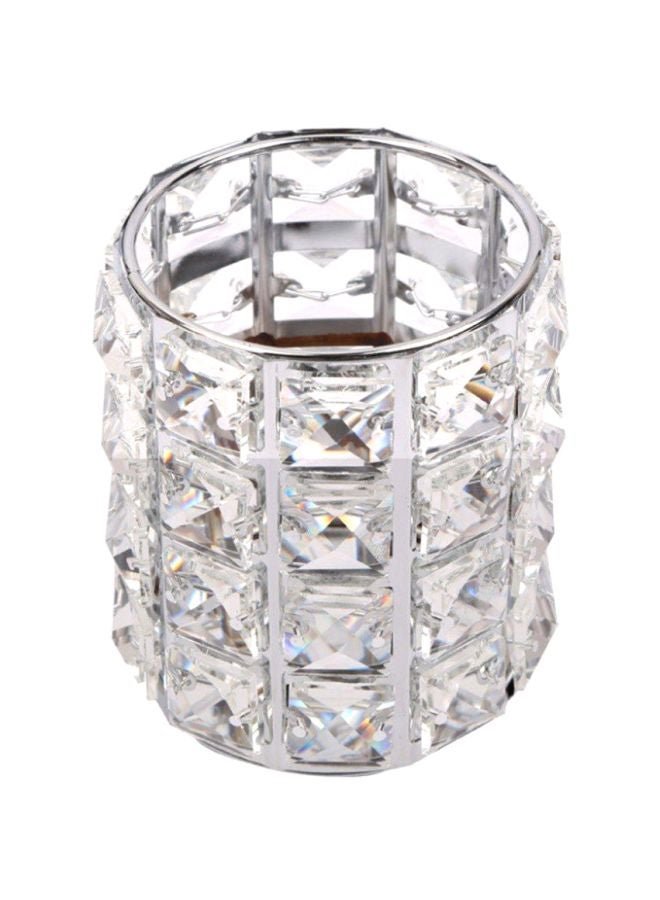 Crystal Makeup Brush Holder Silver