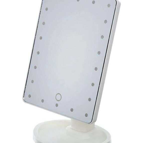 LED Light Makeup Countertop Vanity Mirror White 30 x 15cm