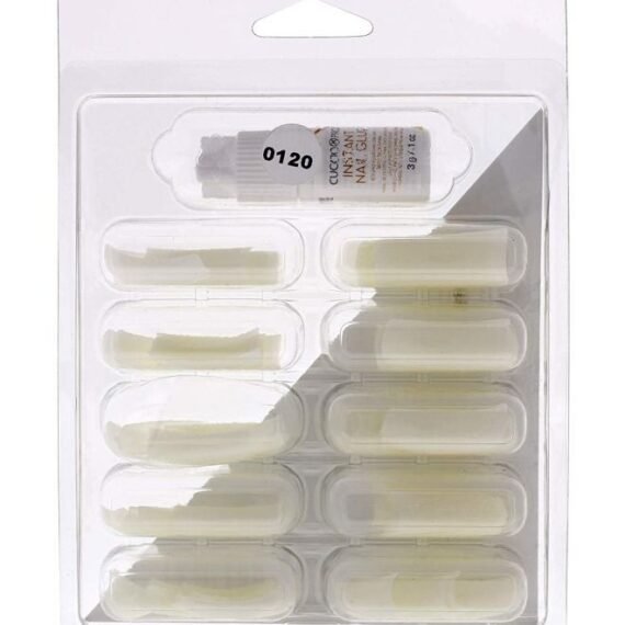 100-Piece Revelation Tips Acrylic Nails With Glue White