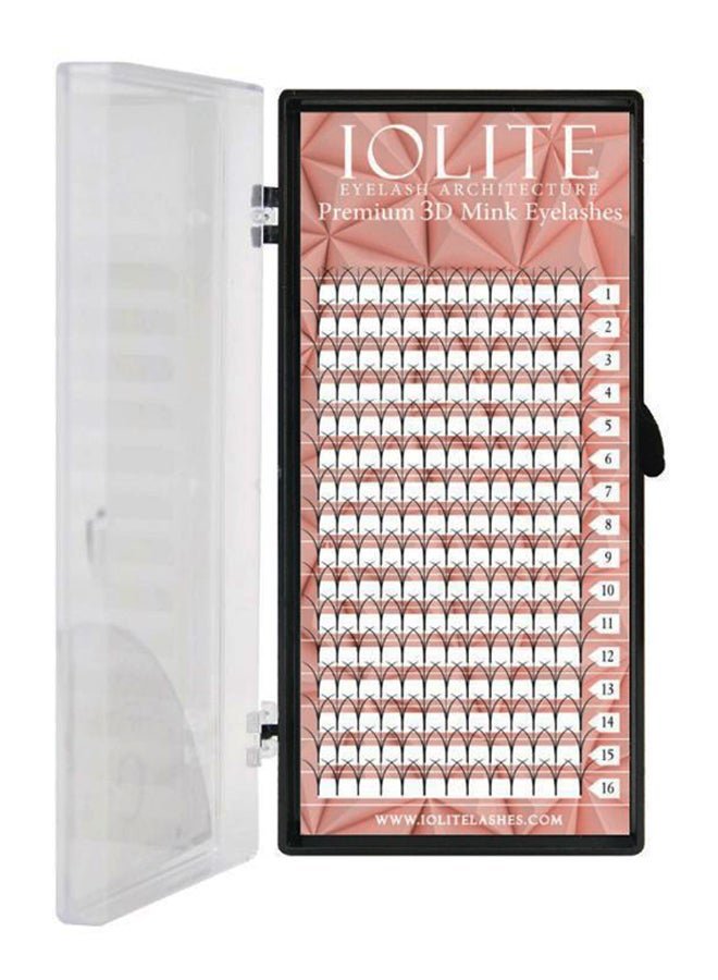 16-Piece D Curl Premium 3D Mink Eyelashes Set Black