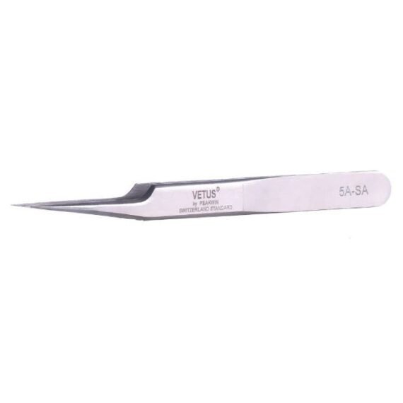Short Fine Tip Tweezer Silver