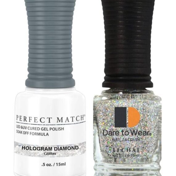 Dare To Wear Nail Lacquer With Perfect Match Soak Off Formula Hologram Diamond