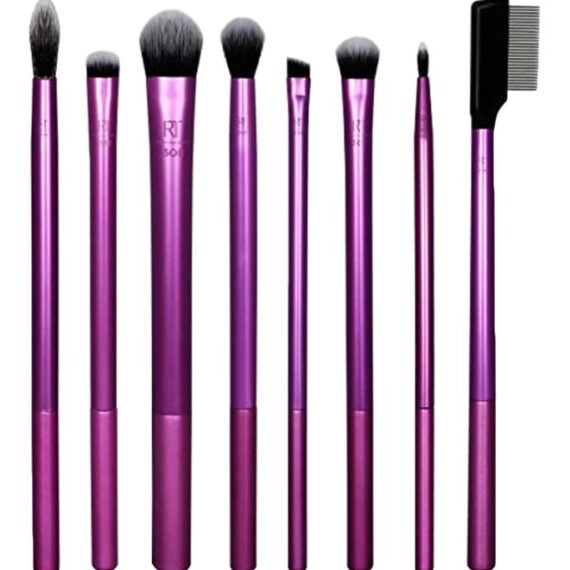 Pack Of 8 Everyday Eye Essentials Brushes Pink/Black