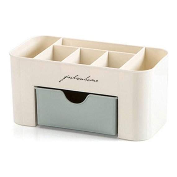 Cosmetics Plastic Storage Drawer Makeup Organizer Box Light Blue