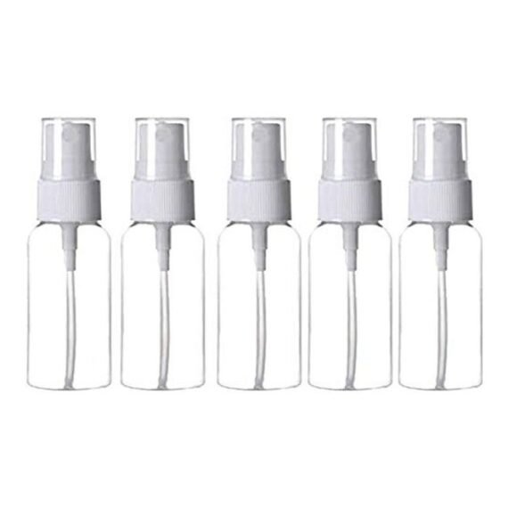 5-Piece Refillable Empty Spray Bottles Clear