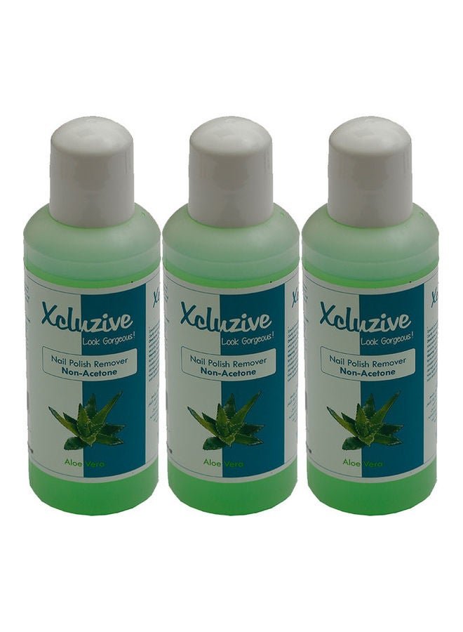 Pack of 3 Nail Polish Remover Aloevera Green