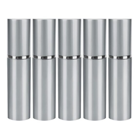 5-Piece Portable Refillable Mini Perfume Bottles Set Grey/Silver