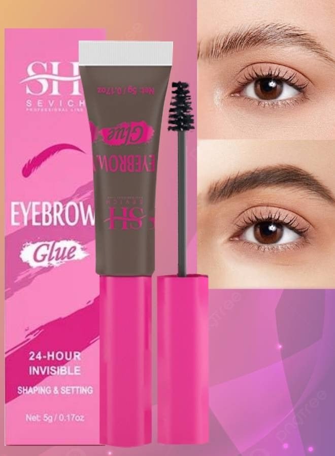 Eyebrow Glue Brow Lifting Instant Brow Styler Waterproof Quick Drying Brow Lift Gel 24 Hour Invisible Shaping and Setting Lamination Glue Styling Brow Fix Gel Eyebrow Lift Glue Dark Brown