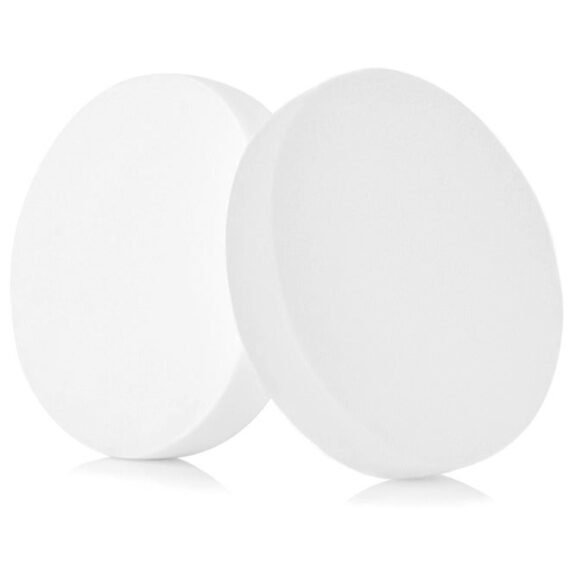 2 Pcs Large Round Shaped Makeup Sponge Set Beauty Blender Cosmetic Makeup Puff for Face Velour Puff Set for Loose Powder Mineral Powder Applicator Foundation Makeup Tool Set (White)