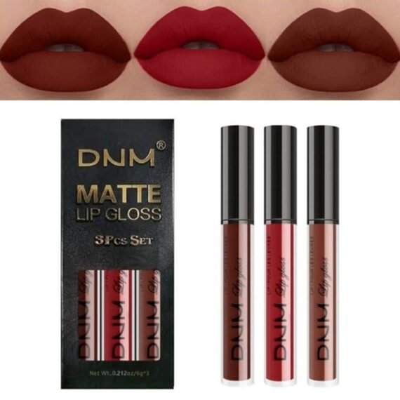 3Pcs Matte 24 hour Liquid Lipstick Sets Matte Dark Red Brown Permanent Stay on Lipstick Lip Set for Black Women Long Lasting 24 Hours Smudge Proof matte  larga duracion color 02