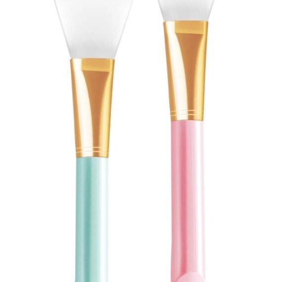 2 PCS ORiTi Silicone Brushes Cosmetic Scrapers Facial Applicator Brushes for Applying Facial Mask Eye Mask Serum or DIY Makeup Tool - Blue Pink