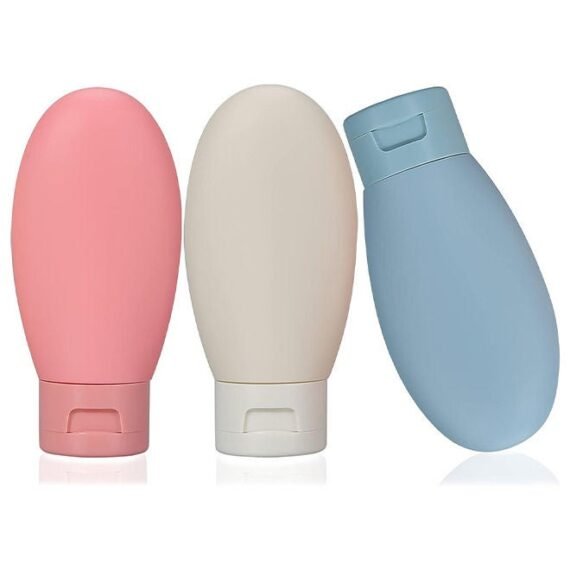 3 Pcs Travel Bottles Set,60ML Travel Bottles Containers, Small Mini Empty Plastic Squeeze Bottles for Travel Toiletries, Shampoo and Conditioner