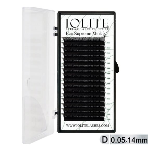 Iolite Eco Supreme Mink W Lash Extensions D Curl (0.5T Mix, 6mm–15mm) – Pre-Fanned W Volume Lashes for Professional Lash Artists & Salons ISMWD5T - 14MM