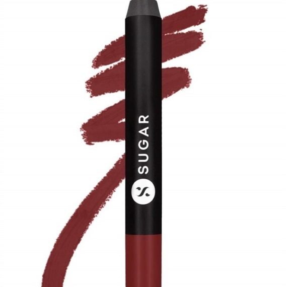 Matte As Hell Crayon Lipstick - 15 Stephanie Plum (Plum Mauve) with Sharpener Highly Pigmented, Creamy Texture, Long Lasting Matte Finish