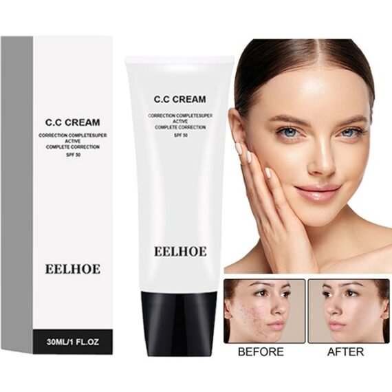 CC Cream  Self Adjusting For Mature Skin, Colour Correcting Face Sunscreen And Foundation, Pre-Makeup Primer Moisturizing Skin Concealer (IVORY) SPF 50