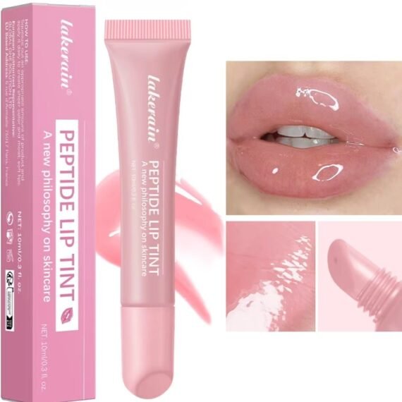 Peptide Lip Tint 2 in 1 Lip Gloss and Lip Treatment Plumper and Softer Lips Restore Replenish Dry Lips Lip Color Lipstick Lip Gloss Hydrating Moisturizing Lip Gloss 10ml Pure Pink 01