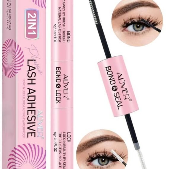 Lash Bond and Seal Cluster Lash Glue False Lash Adhesive Upgraded 2 in 1 DIY Eyelash Extension Adhesive Glue Super Strong Hold 72 Hours Waterproof Cluster Eyelash Glue