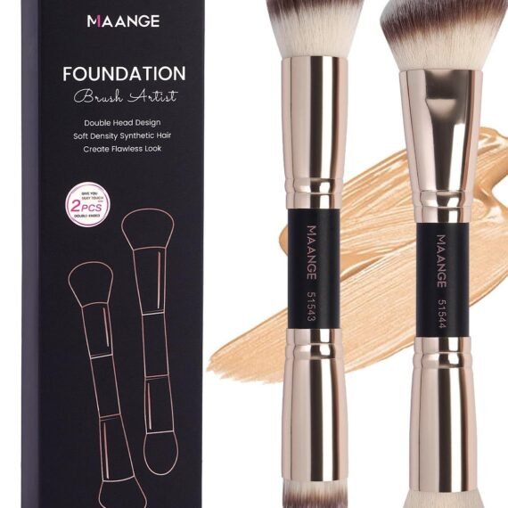 MAANGE Foundation Makeup Brushes, 2Pcs Premium Double-Ended Makeup Brush