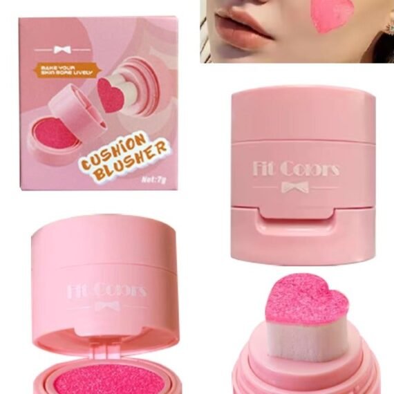 Cushion Blusher for Face Air Cushion Blush Natural Blusher for Cheeks Shimmer Face Highly Pigmented Blush Makeup Long lasting Loose Powder for Blush Eyeshadow and Lipstick 7g 02