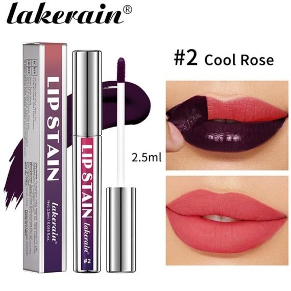 Lip Stain - Peel Off Lip Stain Lipstick Peel Off Lip Color Stain Long Lasting Lip Stain Peel Off Infused Sweat Proof Waterproof Long Lasting Highly Pigmented Matte Lipstick #02(Cool Rose)