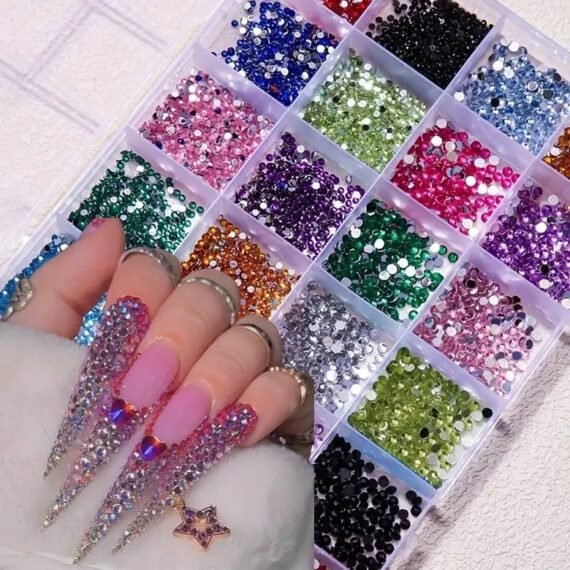 Sparkling Flatback Nail Art Rhinestones - Crystal Gems for DIY Fashion, Shoes, Clothing, Makeup & Bag Embellishments