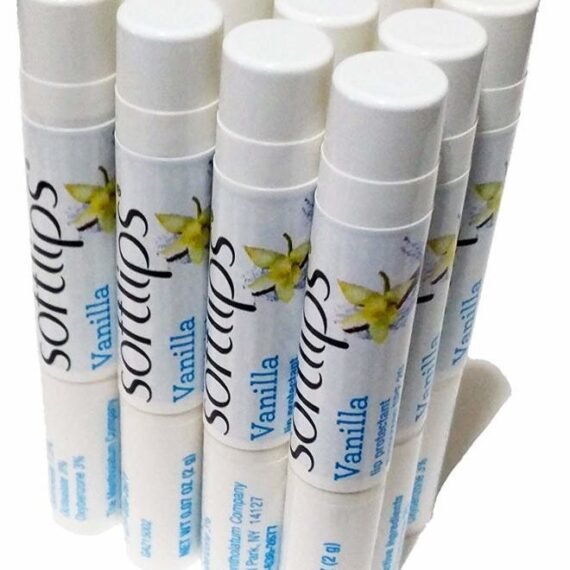 Softlips Lip Balm Protectant SPF 20, Vanilla (Pack of 12 Sticks)