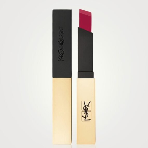 ROUGE PUR COUTURE THE SLIM LEATHER-MATTE LIPSTICK 2.2G -27 CONFLICTING  CRIMSON