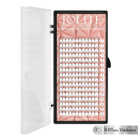 Iolite Premium 3D Mink Volume Eyelashes – Natural & Lightweight False Lashes  C Curl Thickness 0.07mm