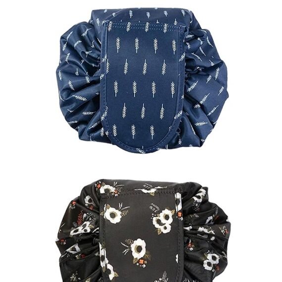 2 Pack Drawstring Lazy Cosmetic Travel Bag Women Makeup Bag for Travel and Household to Storing Cosmetics