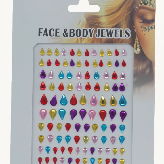 Water drop shaped multi-color crystal diamond stickers face decoration stickers 3D three-dimensional stickers children's DIY decoration self-adhesive jewelry stickers colored diamond stickers