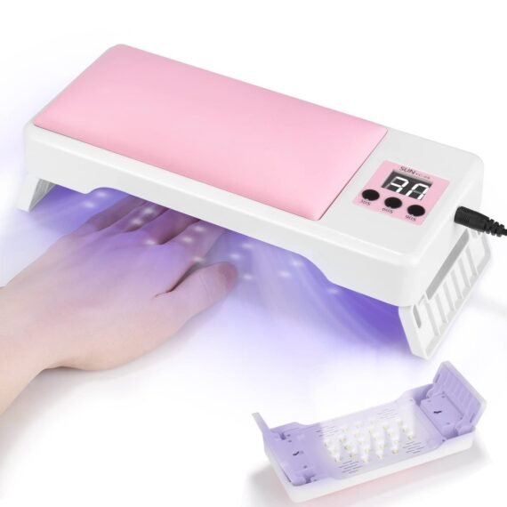 UV LED Nail Lamp, Manicure Nail Cushion Nail Dryer with Arm Rest Pillow, for Professional Manicure Salon,Nails, Polish, Curing, Pedicure,Nail Arts Tools