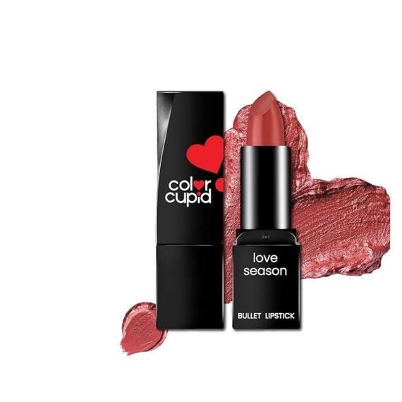 Color Cupid Velvety Intense Color 12-Hour Stay Bullet Lipstick | Infused with Hyaluronic Acid & Jojoba Oil | Transfer proof & Smudge Proof | Love Season | Sunkissed Nude | 4.1g