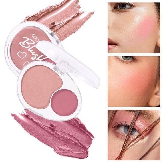 2-in-1 cheek blush, Natural makeup with a natural look with high gloss powder to brighten skin tone, low saturation rouge #01