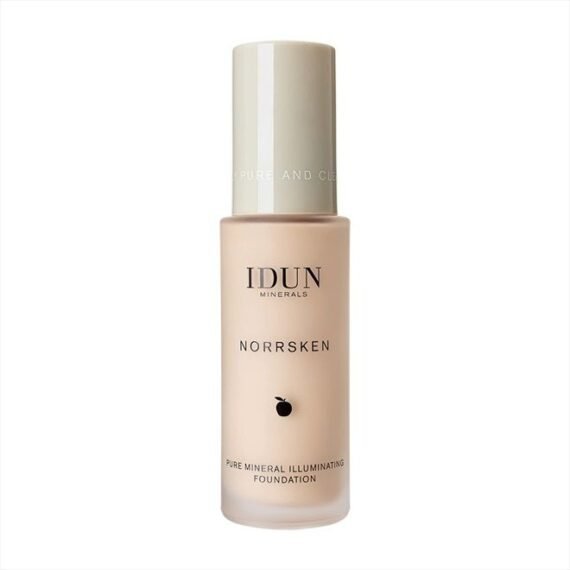 Idun Minerals Norrsken Foundation - Longwear Liquid Foundation With Poreless, Luminous Coverage - Dewey, Glowing Finish - Vegan, Cruelty Free, and Silicone Free Makeup - 203 Saga - 1 oz