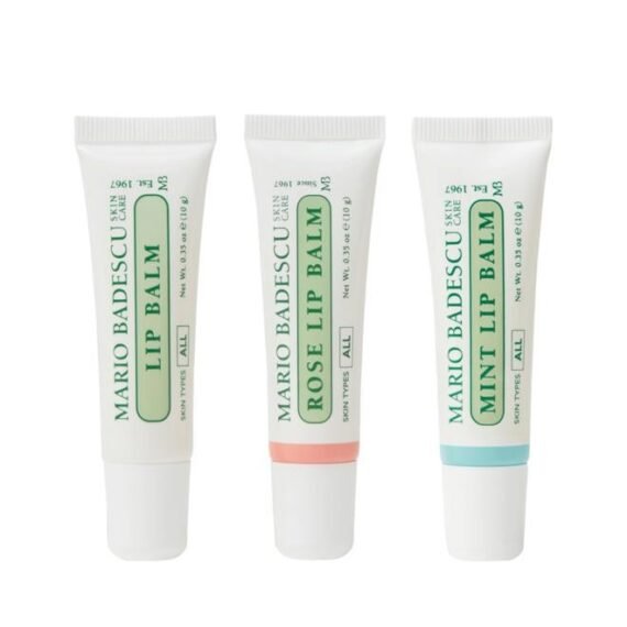 Lip Balm for Dry Cracked Lips, Trio Pack Includes Mint, Rose, and Original Moisturizer, Ultra-Nourishing Care for Soft, Smooth and Supple Feel, 3 Count